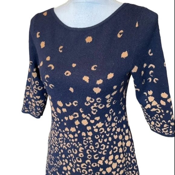 Anthropologie Dress Womens XS Maeve Sweater Animal Print Warm Scoop Back Y2K - Picture 8 of 15